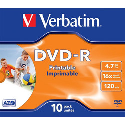 Verbatim 43521 Εγγράψιμα DVD-R 16x Printable 4.7GB 10τμχ