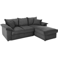 HomeMarkt Aldo Γωνιακός Καναπές Κρεβάτι Δεξιά Γωνία με Αποθηκευτικό Χώρο Ανθρακί 256x159x87cm HM3276.02R