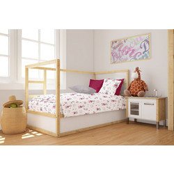 Dimcol Cloudy Bear 582 Βρεφικό Πάπλωμα Κούνιας 160x120cm Λευκό Ροζ
