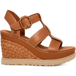UGG Abbot Καλοκαιρινές Γυναικείες Πλατφόρμες Ψηλές Δερμάτινες Ταμπά 1152667-COG