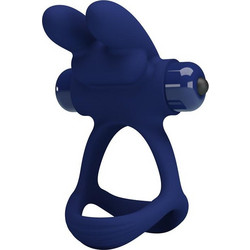 Pretty Love Vibrating Penis Ring BI-210320 Ελαστικό Δαχτυλίδι Πέους Σιλικόνης με Δόνηση 3.3cm Μπλε