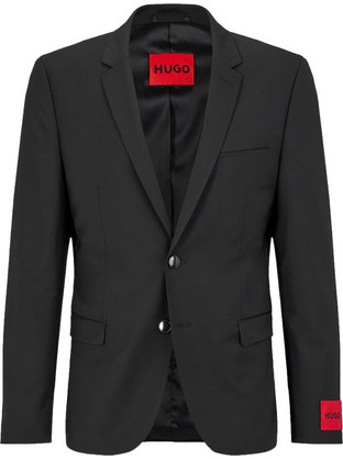 Hugo Χειμερινό Ανδρικό Blazer Υφασμάτινο με Κανονική Εφαρμογή Μαύρο 50446523-001