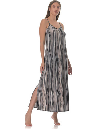 PNN Nightwear Midi Καλοκαιρινό Καθημερινό Φόρεμα Ανθρακί 0232-0990