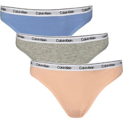 Calvin Klein Βαμβακερά Γυναικεία String 3Pack 000QD5209E-W9G