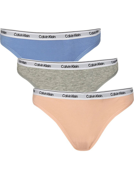 Calvin Klein Βαμβακερά Γυναικεία String 3Pack 000QD5209E-W9G
