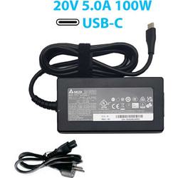 Delta ADP-100XB USB-C Φορτιστής Laptop 100W 20V 5A με Αποσπώμενο Καλώδιο Τροφοδοσίας