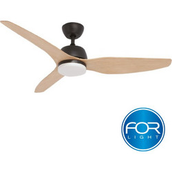 Forlight July VE-0020-NEG Ανεμιστήρας Οροφής 122cm 23.5W με Φως & Τηλεχειριστήριο Μαύρος Μπεζ