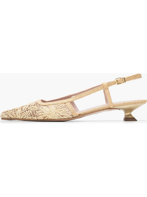 Pedro Miralles Γόβες Slingback με Λεπτό Χαμηλό Τακούνι Μπεζ 11757