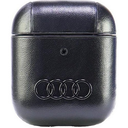 Audi Big Logo Θήκη από Δερματίνη για Apple AirPods 1 / 2 Μαύρη