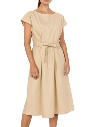 Soyaconcept Midi Καλοκαιρινό Καθημερινό Φόρεμα Μπεζ 41212-8008