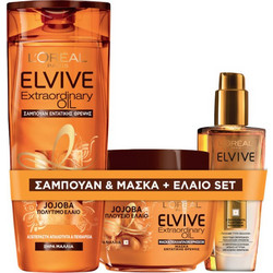 L'Oreal Paris Elvive Extraordinary Oil Σετ Περιποίησης Μαλλιών Λάδι 100ml + Μάσκα 300ml + Σαμπουάν 400ml