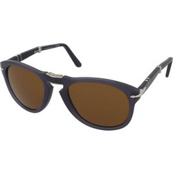 Persol PO0714 1217/33 Ανδρικά Γυαλιά Ηλίου Aviator Κοκάλινα Μαύρα με Καφέ Φακό