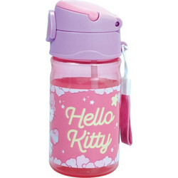 Gim Hello Kitty Παιδικό Παγούρι Πλαστικό με Καλαμάκι Ροζ 350ml