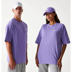 New Era Pinstripe Ανδρικό Αθλητικό T-Shirt Λιλά 60667793