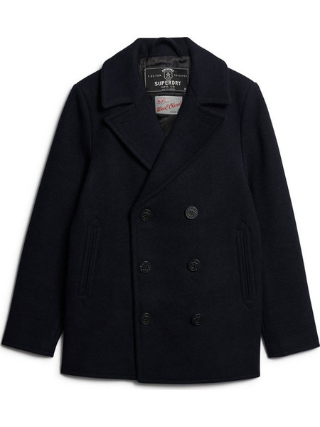 Superdry Ανδρικό Παλτό Μάλλινο Μαύρο M5011678A-98T