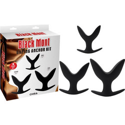 Chisa Novelties Black Mont Gaping Anchor Σετ Πρωκτικές Σφήνες Μαύρες 3τμχ