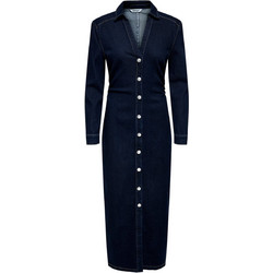 Only Caitlin Midi Καθημερινό Φόρεμα Σεμιζιέ Τζιν Navy Μπλε 15353746