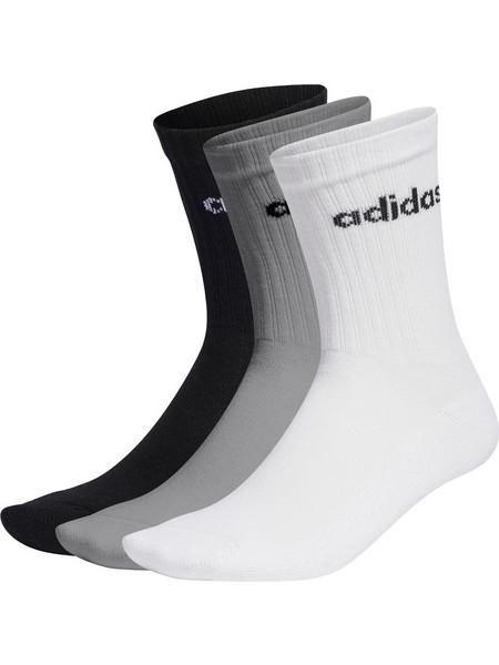 Adidas Ανδρικές Κάλτσες Ψηλές Μαύρες Λευκές Γκρι 3Pack IC1302