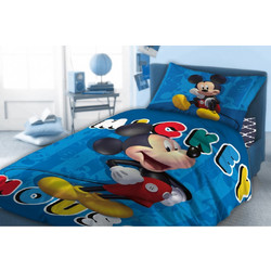 Dimcol Mickey 860 Σετ Παιδική Παπλωματοθήκη Μονή Βαμβακερή 160x240 Μπλε
