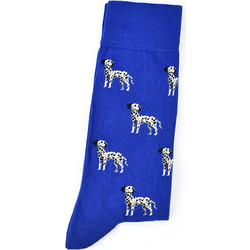 John Frank Dalmatian Dogs Ανδρικές Κάλτσες Ψηλές με Σχέδια Royal Blue JFLSCOOL41