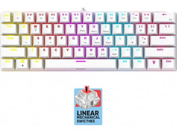 Armaggeddon MKA-7C Μηχανικό Gaming Πληκτρολόγιο 60% με Custom Red Διακόπτες RGB White
