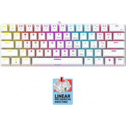 Armaggeddon MKA-7C Μηχανικό Gaming Πληκτρολόγιο 60% με Custom Red Διακόπτες RGB White