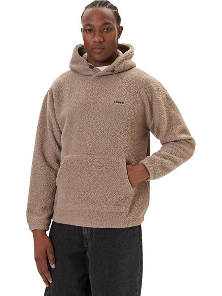 Levi's Ανδρικό Φούτερ Fleece με Κουκούλα & Τσέπες Μπεζ A1034-0028