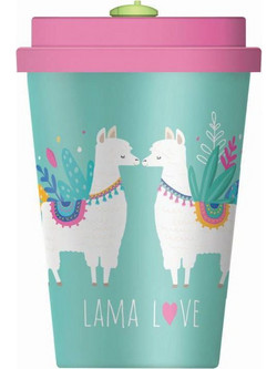Chic Mic Ποτήρι Καφέ Μπαμπού Lama Love Τιρκουάζ 350ml BHA107