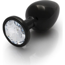 Shots Round Gem Large Πρωκτική Σφήνα Diamond Plug 9.3cm Μαύρη