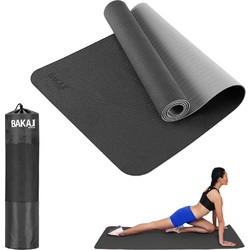 Bakaji Στρώμα Γυμναστικής Yoga / Pilates Μαύρο με Ιμάντα Μεταφοράς 183x61x0.6cm