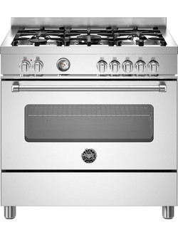 Bertazzoni MAS95C1EXC Κουζίνα Ηλεκτρική 117lt με Εστίες Αερίου 93.5cm