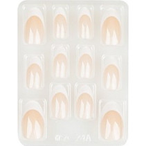 Λευκό Nude Square Tips Νυχιών Γαλλικού με Κόλλα 12τμχ