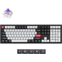 Keychron Q6 HE QMK Ασύρματο Μηχανικό Gaming Πληκτρολόγιο με Gateron Double-Rail Magnetic Nebula Διακόπτες RGB Black
