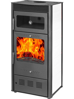 Thermozoff Rose 5065 Ατσάλινη Ξυλόσομπα με Φούρνο 7.8kW Λευκή