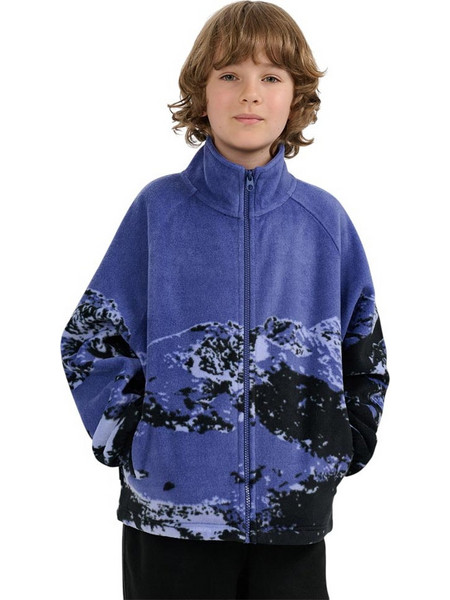 4F Παιδική Ζακέτα Fleece με Φερμουάρ Μπλε 4FJWAW25TFLEM349-91A