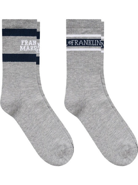 Franklin & Marshall Ανδρικές Κάλτσες Ψηλές Γκρι 2Pack C100867-N310