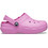 Crocs Ανατομικές Χειμερινές Παιδικές Παντόφλες για Κορίτσι με Γούνα Ροζ 207010-6SW