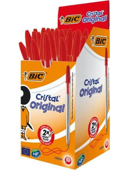 BIC Crystal Original Στυλό Διαρκείας 1mm Κόκκινο 50τμχ 46271