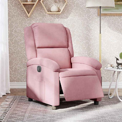 vidaXL Πολυθρόνα Relax με Υποπόδιο Ανακλινόμενη Βελούδινη Ροζ 3204282