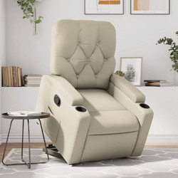 vidaXL Πολυθρόνα Relax Ανακλινόμενη Δερματίνη Μπεζ 3204773