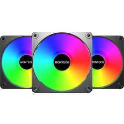 Montech GF120R V2 Case Fan 120mm ARGB με Σύνδεση 3-Pin 4-Pin PWM 3τμχ Black