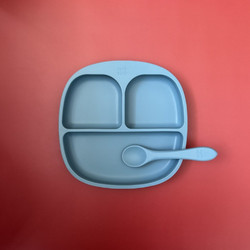 NokNok Βρεφικό Σετ Φαγητού Σιλικόνης Light Blue 2τμχ