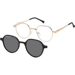 Sunoptic MC-99 Ανδρικός Σκελετός Γυαλιών Οράσεως με Clip-On Μεταλλικός Χρυσός