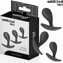 Addicted Toys Model 3 Σετ Πρωκτικές Σφήνες Μαύρες 3τμχ D-242832
