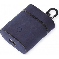 Decoded AirCase MagSafe Θήκη Δερμάτινη με Γάντζο για Apple AirPods 1 / 2 Μπλε
