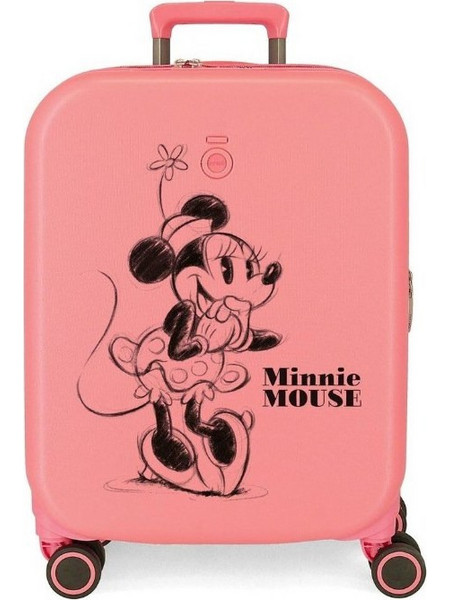 Joumma Minnie Happiness Παιδική Βαλίτσα Καμπίνας 55x38x20cm με 4 Ρόδες Ροζ