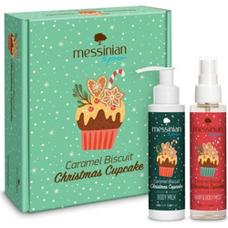 Messinian Spa Caramel Biscuit Christmas Cupcake Shower Gel 100ml + Hair & Body Mist 100ml