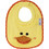 Zoocchini Puddles The Duck Σαλιάρα από 100% Βαμβάκι με Αυτοκόλλητο Κίτρινη