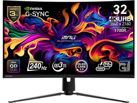 MSI MPG 321CURX QD-OLED HDR Curved Gaming Monitor 31.5" 3840x2160 4K UHD 240Hz 0.03ms