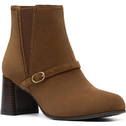 Clarks Keirista Γυναικεία Μποτάκια Chelsea Suede Ταμπά με Χοντρό Ψηλό Τακούνι 26184263